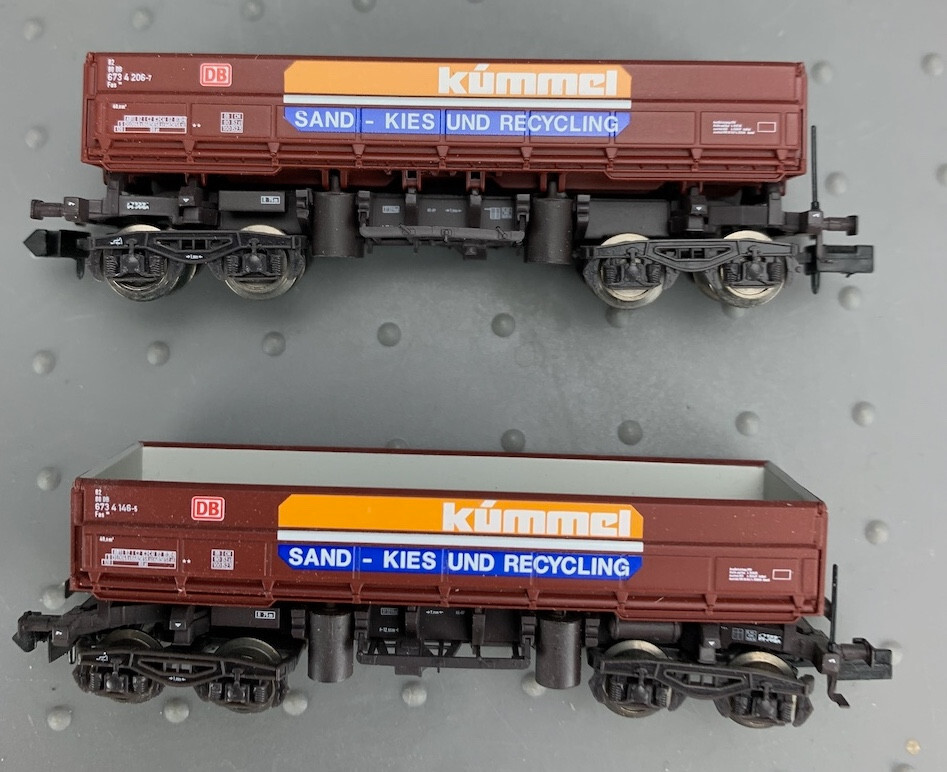 N Minitrix 15245 DB Two Kúmmel Nurnberg Fas 126 Side Dump Car Set