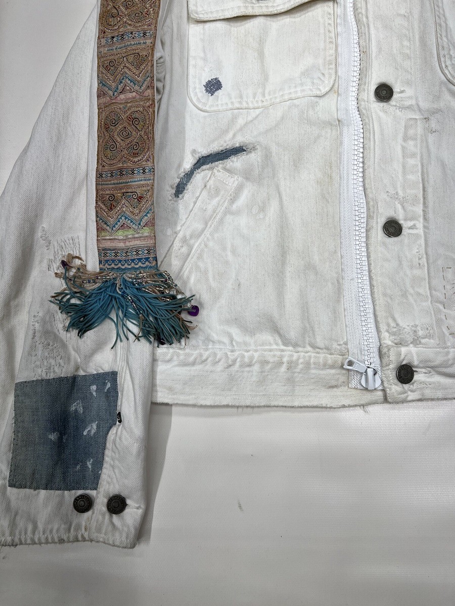 Polo Ralph Lauren Womens Rare Patch Work White Denim Riri
