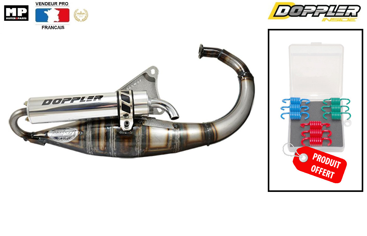 Pot d'échappement Doppler S3R blanc pour scooter Booster 50cc