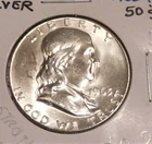 1963 P 90% Silver Lustrous UNC Franklin Half Dollar 50c Coin Strong Bell Line BU