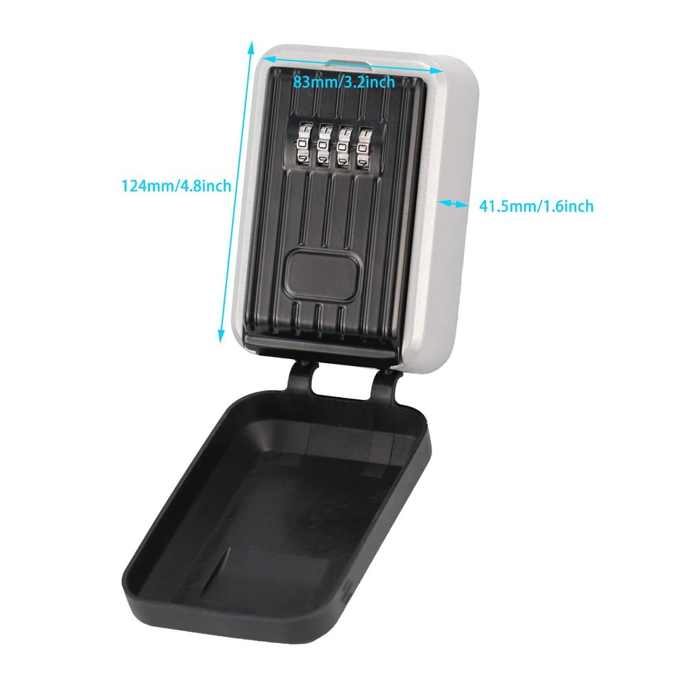 Outdoor Key Safe Lock Box Key Storage Box with 4 Digit Combination ...