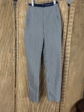 Vintage Bobbie Brooks Pants Juniors Navy White Checkered