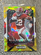 Najee Harris 2021 Prizm Draft Picks All American #193 GOLD Cracked Ice Steelers