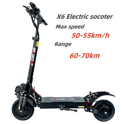 US Stock X6 48V 2400W dual motor 21Ah electric scooters with 10 inch tires