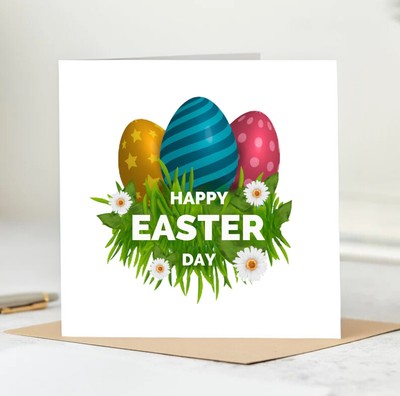 Personalisierte Karte Frohe Ostern Liebe alle Namen Nachnamen Vornamen 6x6