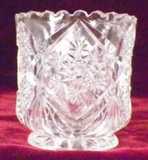 Cambridge Fernland Spooner Snowflake 2635 Clear Glass EAPG Antique As Is