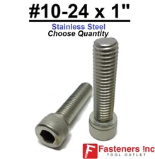 10-24 x 1" Stainless Steel Socket Head Cap Screw Standard 18-8 (Choose Qty)