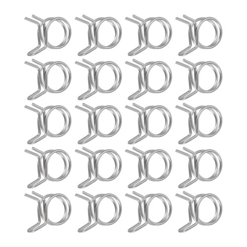 20Pcs 15mm/0.59inch Double Wire Spring Hose Clamp, Adjustable Spring ...