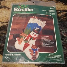 Bucilla Snowman Frosty  Friends 18" Felt Jeweled Christmas Stocking Kit 82072