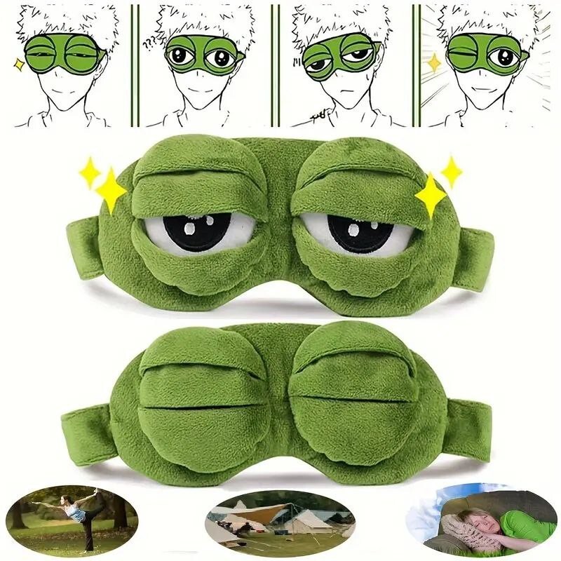 Pepe the frog Sad frog 3D Eye Mask Cover Sleeping Rest Sleep Anime