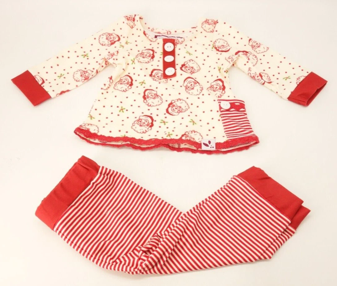 NEW Sweet Honey Christmas Pajamas Holiday Set NEWBORN Girl Santa