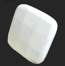 35mm Natural White Quartz Faceted Square Pendant Bead