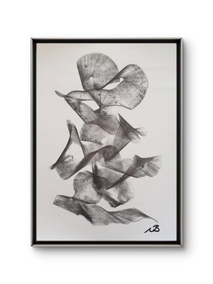 ABSTRAKT MINIMALISTISCH 12x16 ANTHRAZIT INNEN WANDKUNST SCHLAFZIMMER DEKOR AUF PAPIER