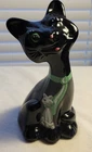2011 FAGCA Fenton Glossy Black Happy Cat w/Scarf & Cat Martha Reynolds #25 of 50