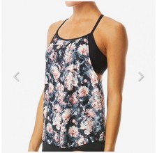 TYR Women's Durafast Black/Floral Padma Shea Active 2 N 1 Tank Size XS NEW