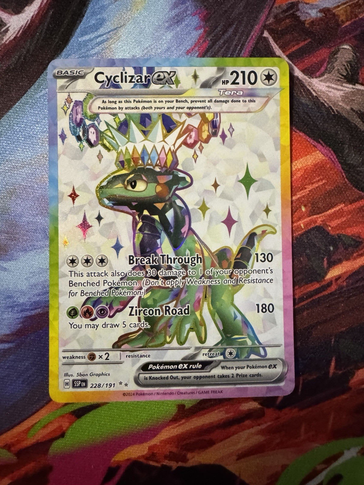 Pokemon Card Cyclizar ex Ultra Rare SV08: Surging Sparks 228/191 NM