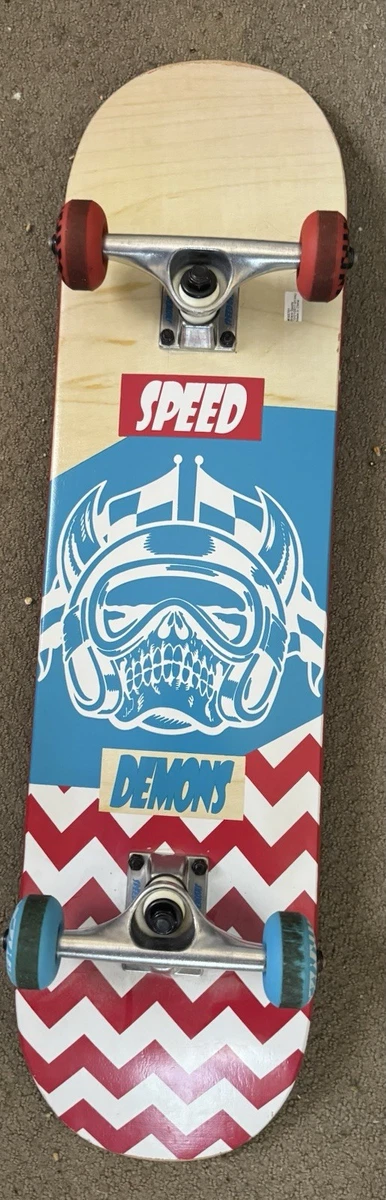 Skateboard Complet Speed Demons Checkers Factory - Noir Et Rose - 7,75 Pouces
