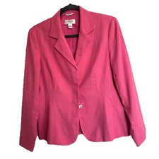 Talbots Blazer 8P Linen Blend Stretch Melon Light Academia Beachy Summer