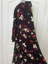 Black Floral Midi Maxi Dress Long Sleeve