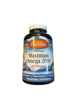 Carlson Maximum Omega-3 2000 mg - Fish Oil Supplement NEW & SEALED