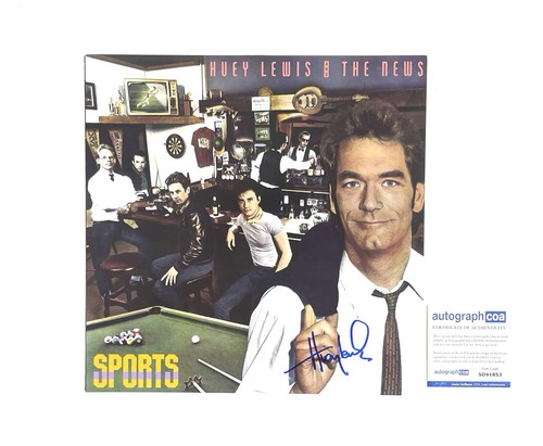 Huey Lewis And The News Signed Sports Reissue Vinyl Record Album ACOA Certified