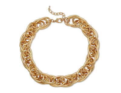 CHUNKY LARGE LINK CHAIN GOLDTONE NECKLACE 18'' AND 2.5'' EXTENDER COSTUME JEWLERY