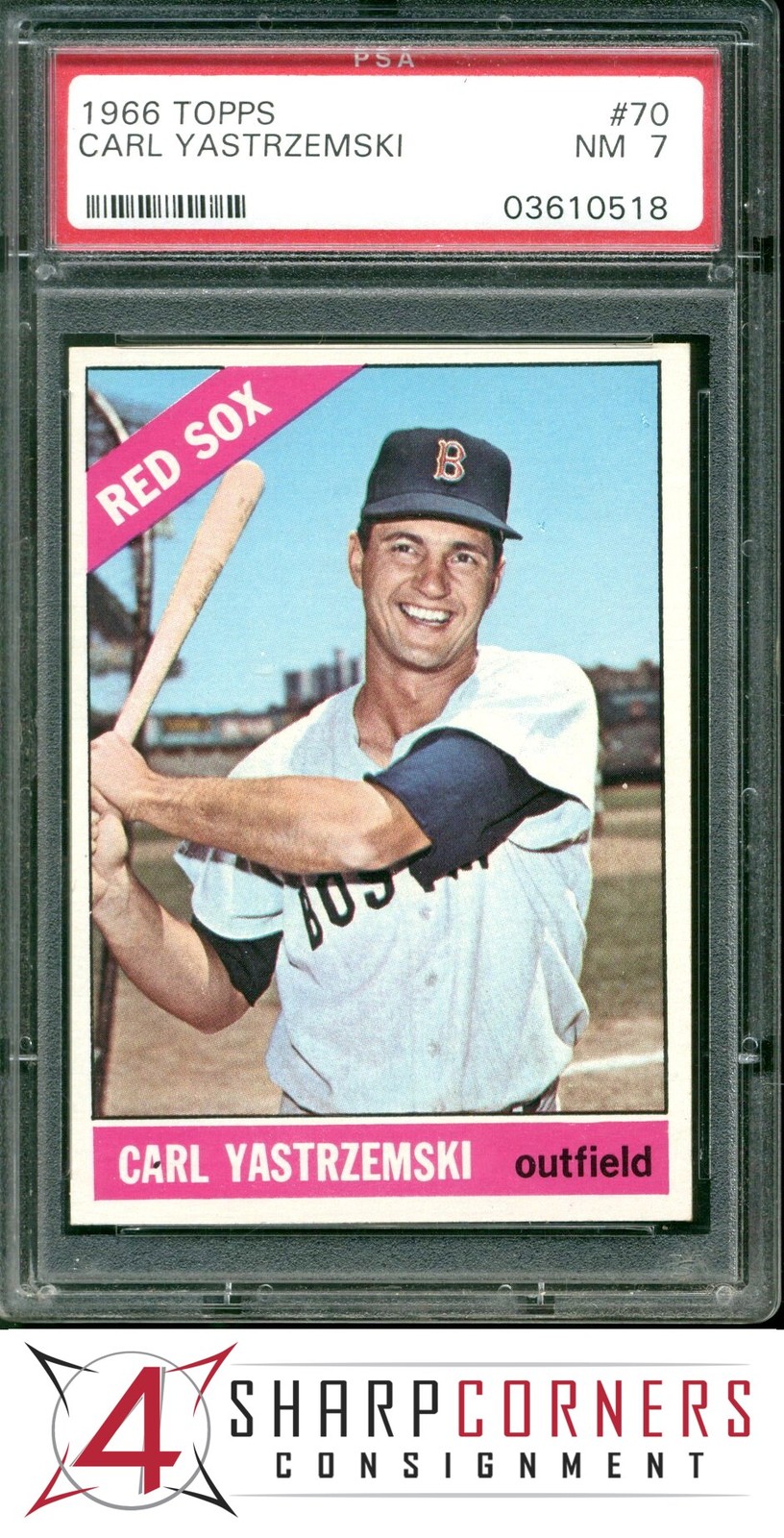 1966 TOPPS #70 CARL YASTRZEMSKI RED SOX HOF PSA 7