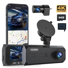 3 Channel Dash Cam Front and Rear Inside, 4K/2.5K + 1080P Dash Camera-64GB SD Ca