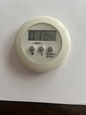 Round Digital Timer, Small with Magnetic back, Big LCD Display, White ORIGINAL