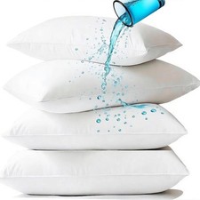 Waterproof Pillow Covers Zippered 4 Pack Standard Queen King Pillow Protectors