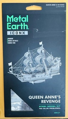 Fascinations Metal Earth ICONX Queen Anne's Revenge Ship 3D Model Kit