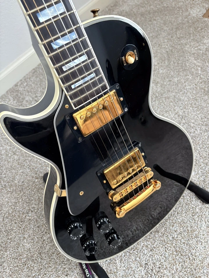 Gibson Les Paul 2000 personalizada para zurdos belleza negra con estuche *toda original Foto 2 de 4