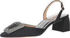 NEW Badgley Mischka Emmie Satin Slingback pump Women's BLKSAT SIZE 5 1/2 Black