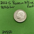 2002-S Roosevelt Dime 10c Gem DCam Proof 90% Silver