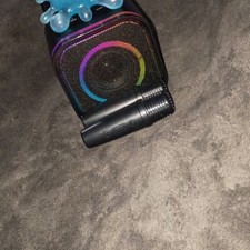 Portable Karaoke System with LED Lights, Microphones, Speaker, Black Multicolor