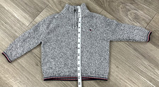 Tommy Hilfiger Boys Youth Gray Heather Quarter Zip Pullover - Size 18 Months
