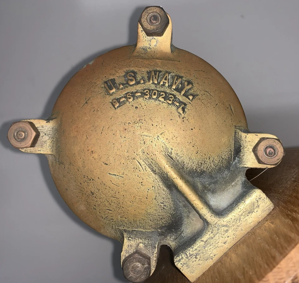 Antique Vintage Bronze WW2 US NAVY 9-S-3023-L Dual Lamp Red & White Electrified - Image 3 of 4