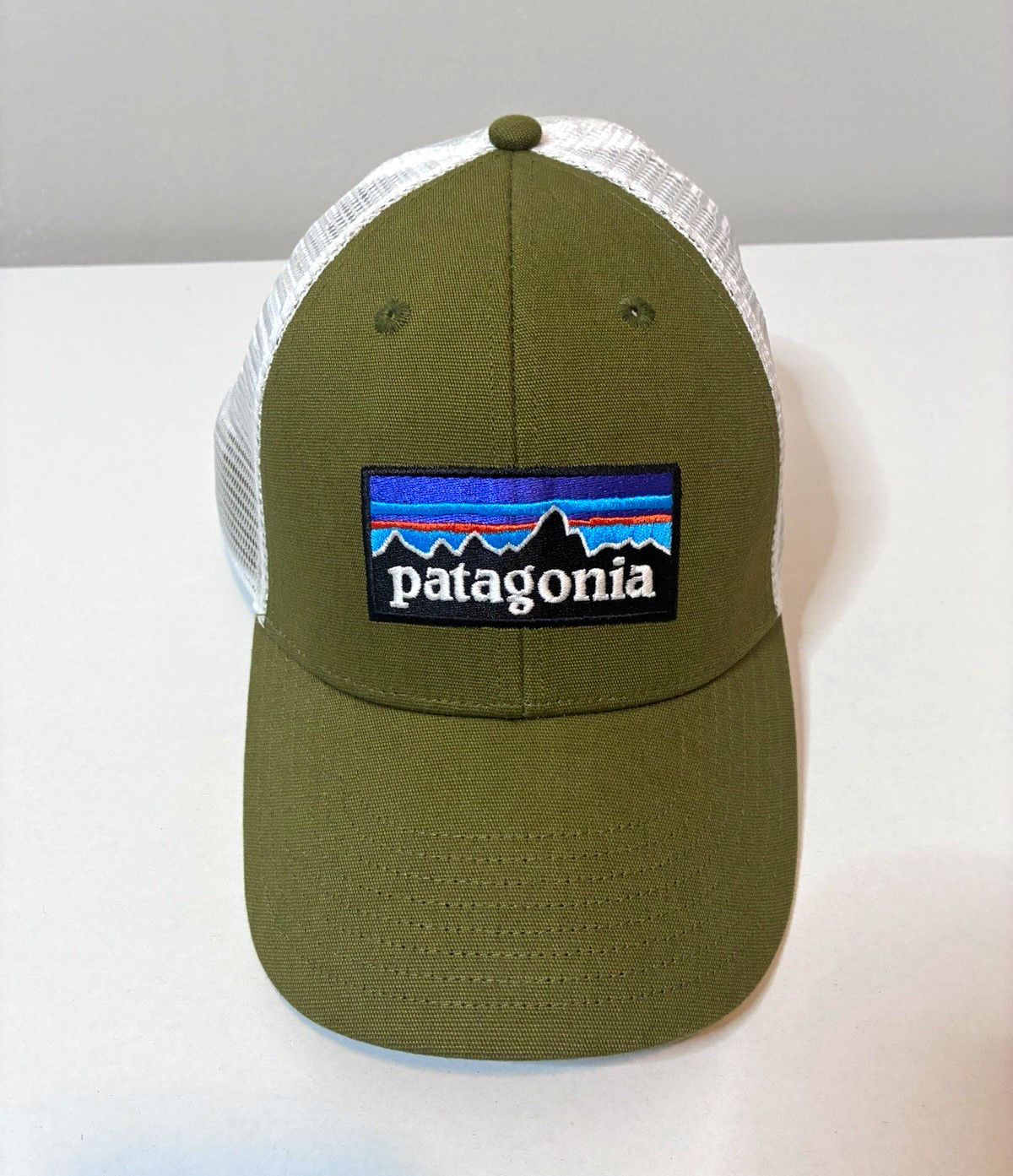 Patagonia Malla Espalda Ajustable Trucker Sombrero Snapback Verde/Blanco Talla Única