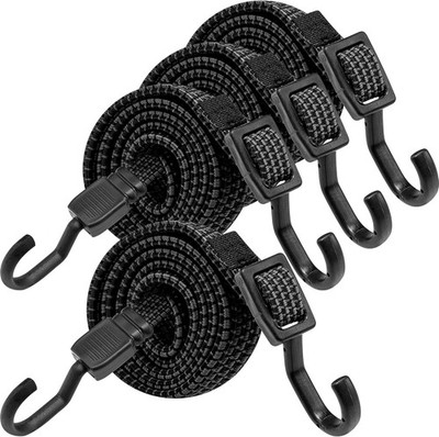 Verstellbar Spanngummi Mit Haken, Expander Mit Metallhaken 4Er Set, 100Cm Flach