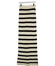 NA-KD Cream / Black Striped Knitted Maxi Skirt UK S