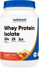 Nutricost Whey Protein Isolate 2 LB Strawberry Banana Flavored - Gluten-Free