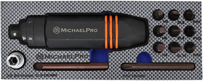1/2 Inch Drive Manual Impact Driver Set, Includes 11 Bits and 1/2'' Bit Holder, 6