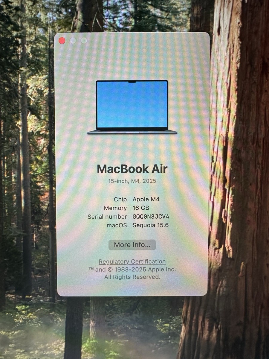2025 Apple MacBook Air 15-inch M4 Chip 16GB RAM 256GB SSD Midnight