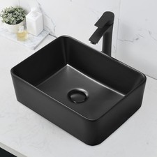 Black Ceramic Counter Top Sink Bathroom Cloakroom Hand Washing Basin 400*300*135