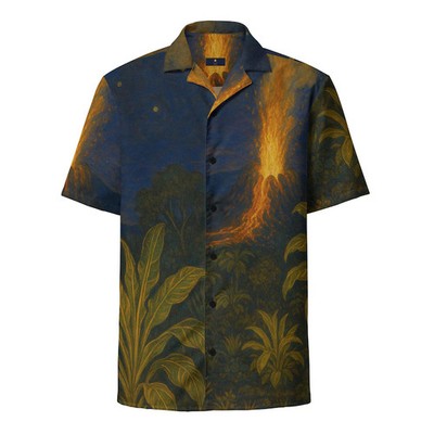 Volcanic Eruption Hawaiian Shirt Tropical Volcano Mens Beach Summer