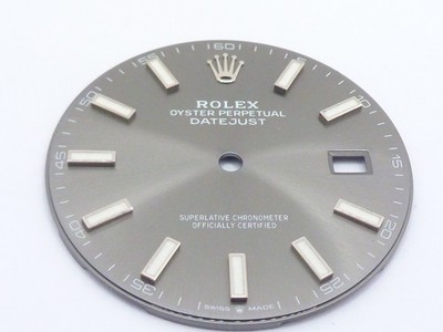 Original Rolex Datejust 126334 126300  Grey Rhodium Stick Dial 41mm New