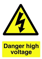 Danger High Voltage Warning Signage Acrylic Or Vinyl Sign Sticker Notice Safe