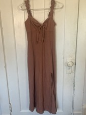 Zara Summer Dress Pink Leg Slit Cotton