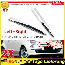 Vorne Stoßstange Chromleiste Chrom Leist -735455041- Für Fiat 500 Links & Rechts