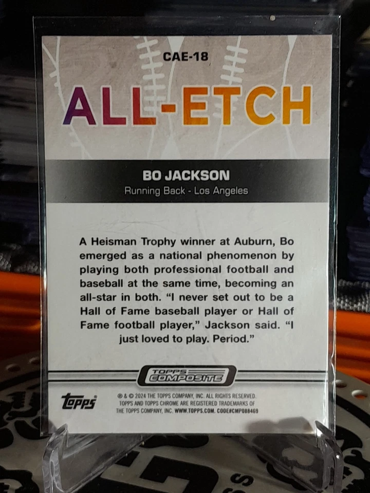 2023 Topps Composite Football Bo Jackson All-Etch Lazer Refractor #CAE-18 - Image 2 of 2